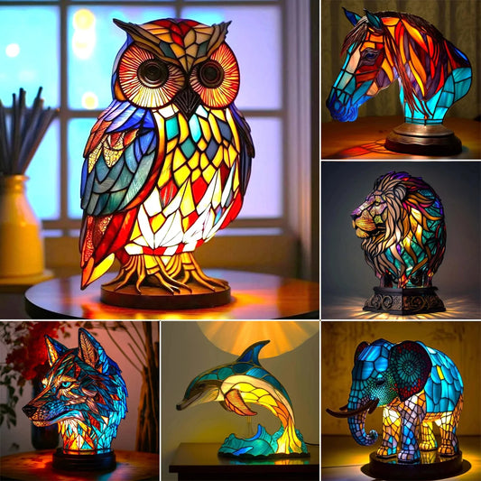 Vintage 3D Animal Night Lamp – Decorative Desk Light